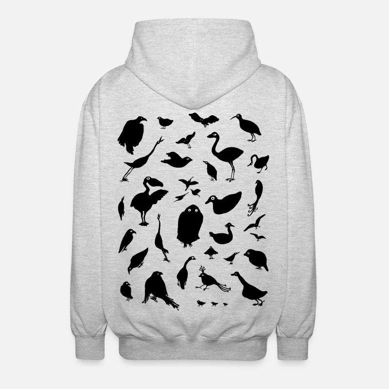 oiseaux - Veste à capuche unisexe - gris clair chiné