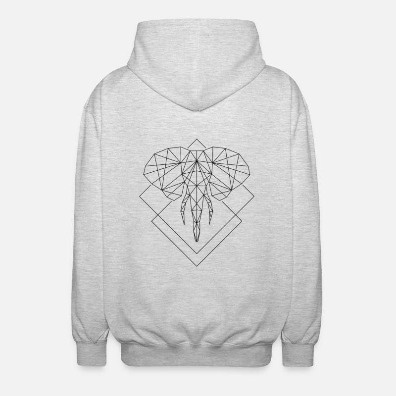 Polygone Eléphant - Veste à capuche unisexe - gris clair chiné