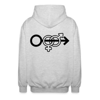 cuckold wife sharing symbol - Unisex Kapuzenjacke - Hellgrau meliert - Hinten - AI Model Male 185 light (185cm)