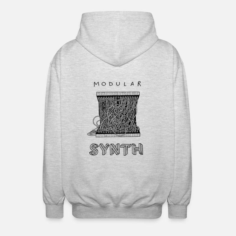 Modular Synth Monochrome - Unisex Kapuzenjacke - Hellgrau meliert