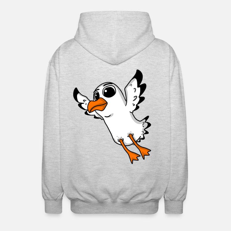 Oiseau mouette - Veste à capuche unisexe - gris clair chiné