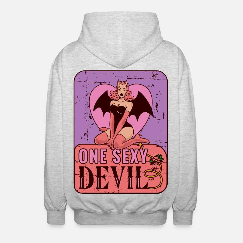 Sexy devil - Unisex Hooded Jacket - light heather grey