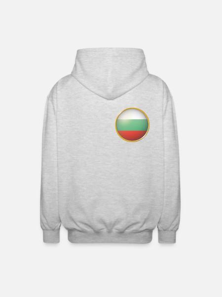 Bulgarien Emblem - Unisex Kapuzenjacke - Hellgrau meliert