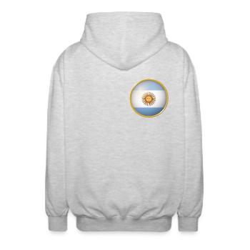 Argentinien Emblem - Unisex Kapuzenjacke - Hellgrau meliert - Hinten - AI Model Male 185 light (185cm)