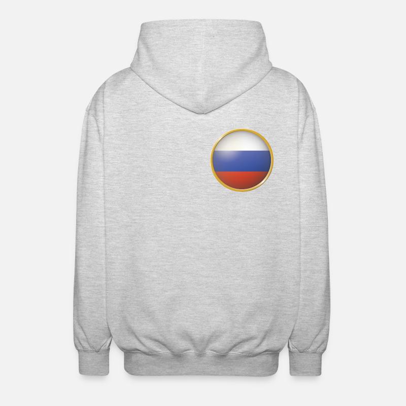 Russland Emblem - Unisex Kapuzenjacke - Hellgrau meliert