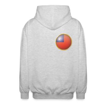Taiwan Emblem - Unisex Kapuzenjacke - Hellgrau meliert - Hinten - AI Model Male 185 light (185cm)