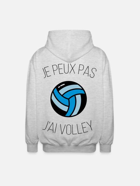 i can't volley - Unisex Hooded Jacket - light heather grey