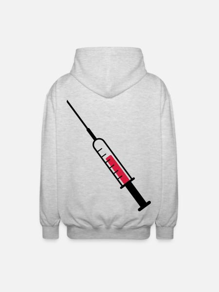 Syringe as vector - Unisex Hooded Jacket - light heather grey