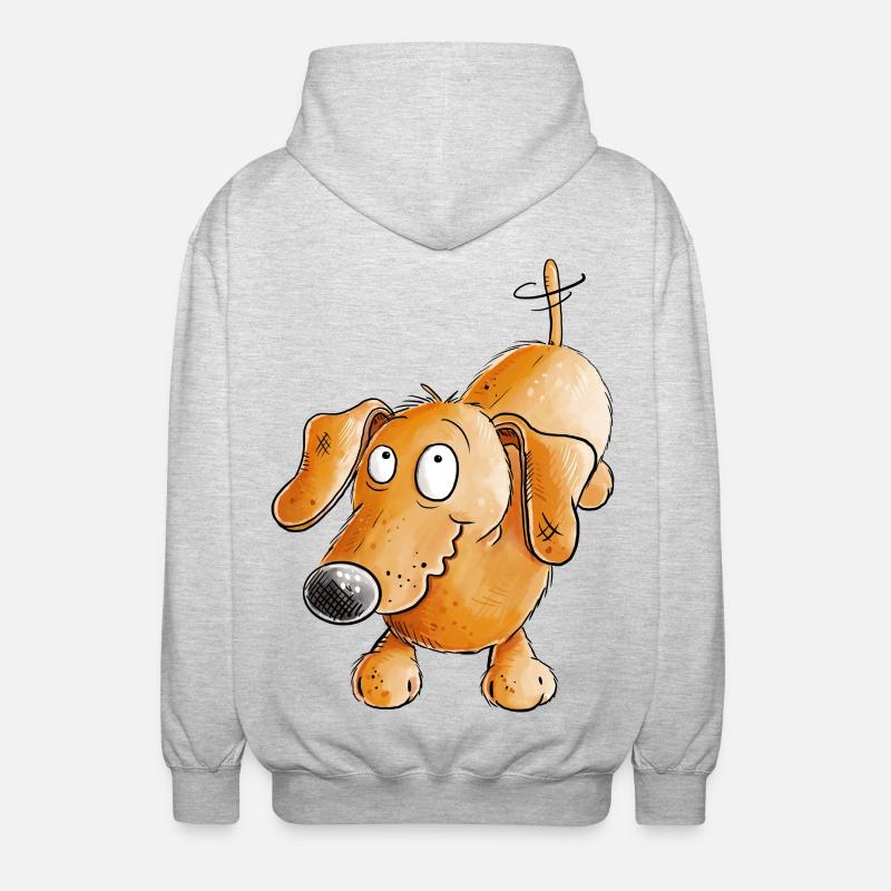 Joyeux teckel I Teckel I Chien - Veste à capuche unisexe - gris clair chiné