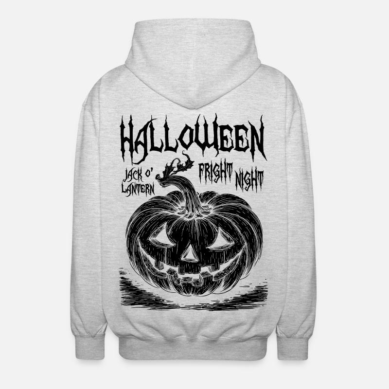 Halloween Jack O’Lantern Noir Design - Veste à capuche unisexe - gris clair chiné