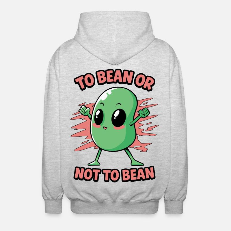 Bohne oder nicht Bohne - Unisex Kapuzenjacke - Hellgrau meliert