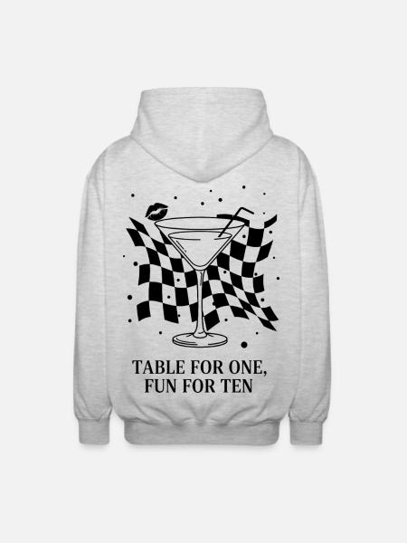 Table For One Martini Party - Unisex Hooded Jacket - light heather grey