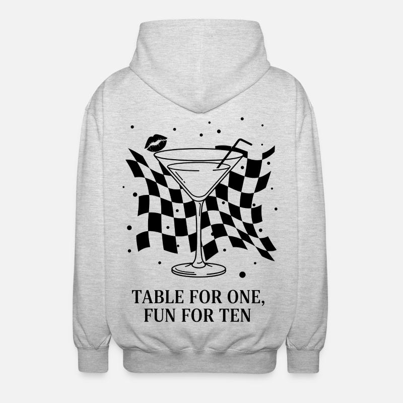 Table For One Martini Party - Unisex Hooded Jacket - light heather grey