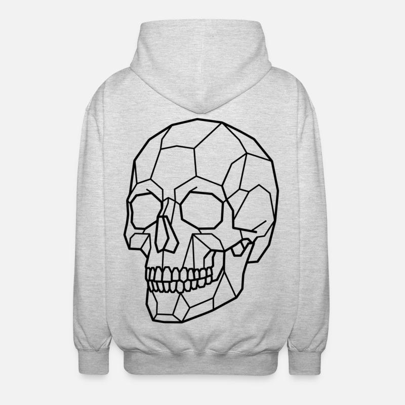 Geometric Skull - Unisex Kapuzenjacke - Hellgrau meliert