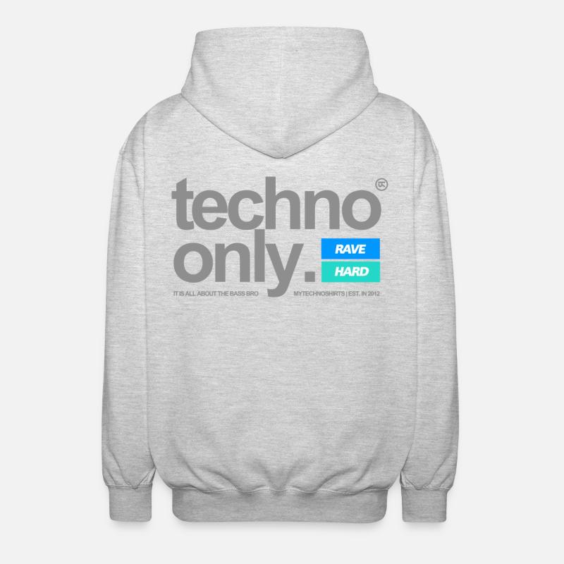 TECHNO ONLY - Unisex Kapuzenjacke - Hellgrau meliert