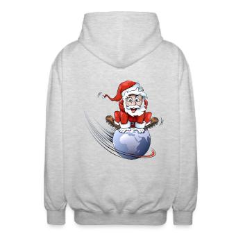 Santa Claus - Unisex Hooded Jacket - light heather grey - Back - AI Model Male 185 light (185cm)