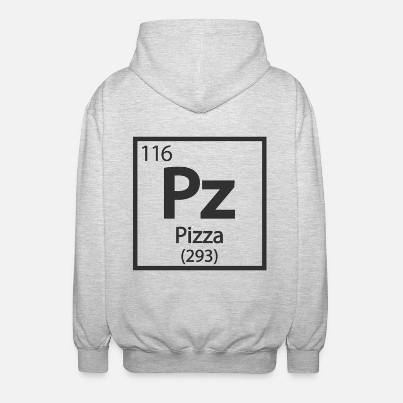 Pizza Element - Tableau périodique - Veste à capuche unisexe - gris clair chiné