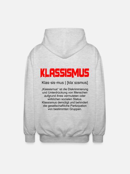 Eine Definition - Klassismus - Unisex Kapuzenjacke - Hellgrau meliert