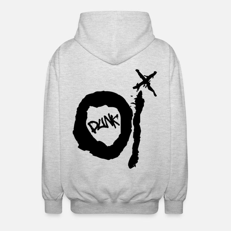 Oi Punk - Unisex Kapuzenjacke - Hellgrau meliert