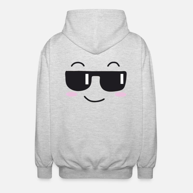 Sonnenbrille lachen Gesicht - Unisex Kapuzenjacke - Hellgrau meliert
