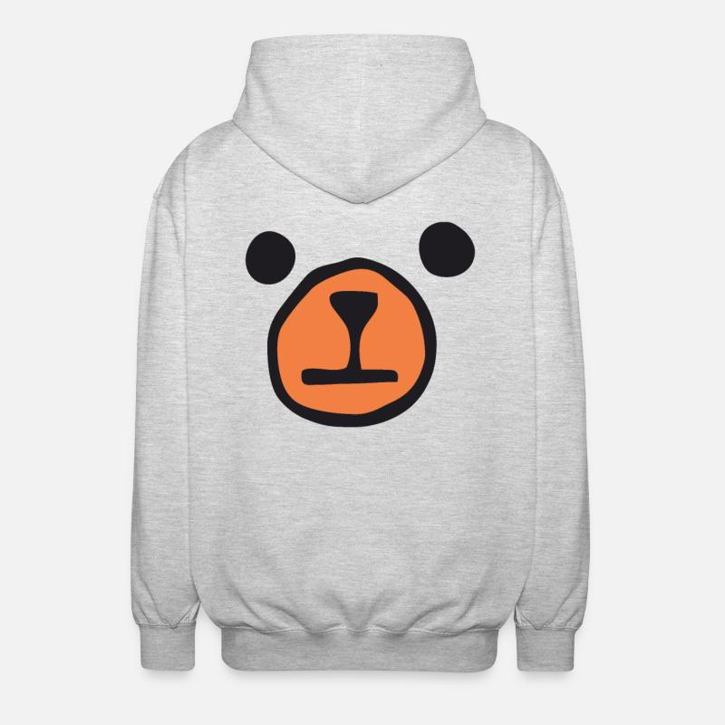 Visage d’ours - Ours - Veste à capuche unisexe - gris clair chiné