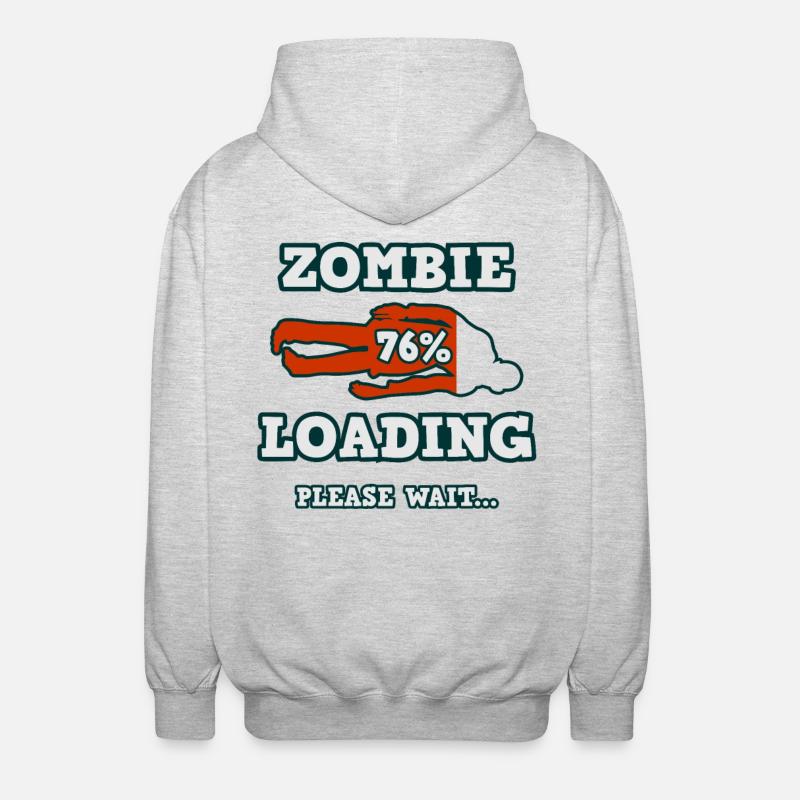 Loading Zombie - Please wait... - Unisex Hooded Jacket - light heather grey