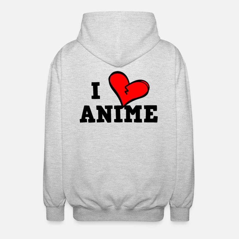 J’adore l’anime - Veste à capuche unisexe - gris clair chiné