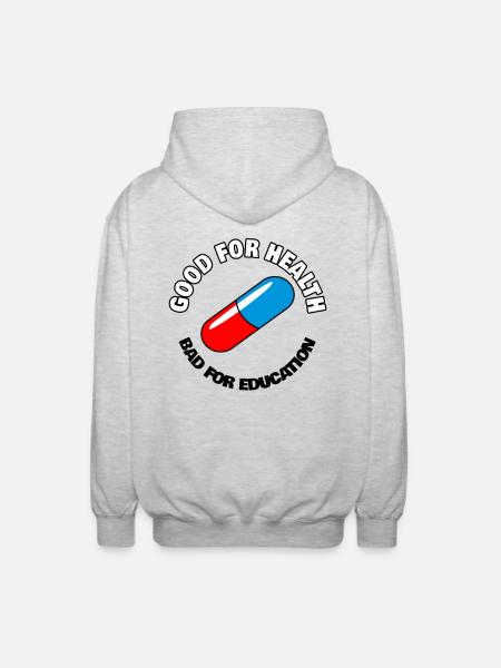 Capsule with the slogan Good for health - Unisex Hooded Jacket - light heather grey