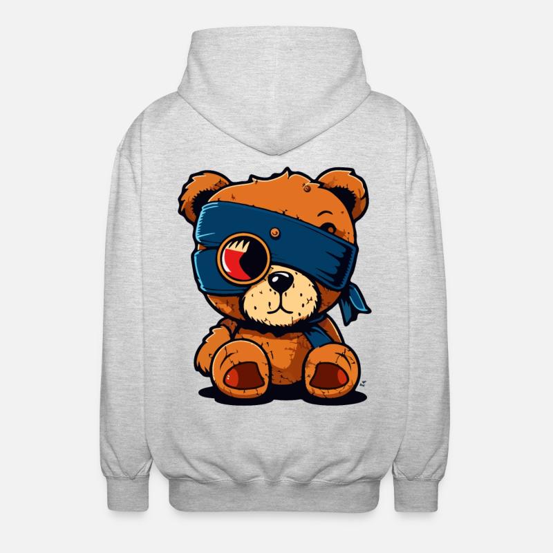 Cache-œil mignon ours - Veste à capuche unisexe - gris clair chiné