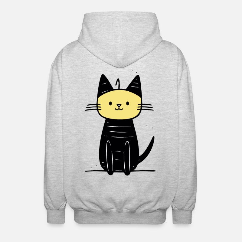 chat mignon - Veste à capuche unisexe - gris clair chiné