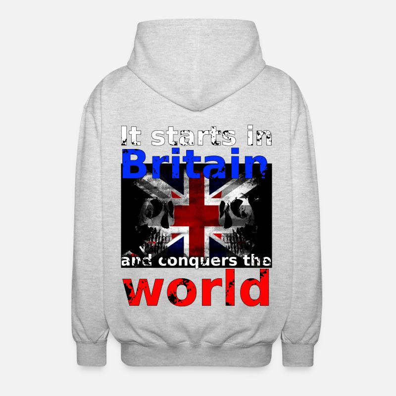 Britain - Unisex Kapuzenjacke - Hellgrau meliert