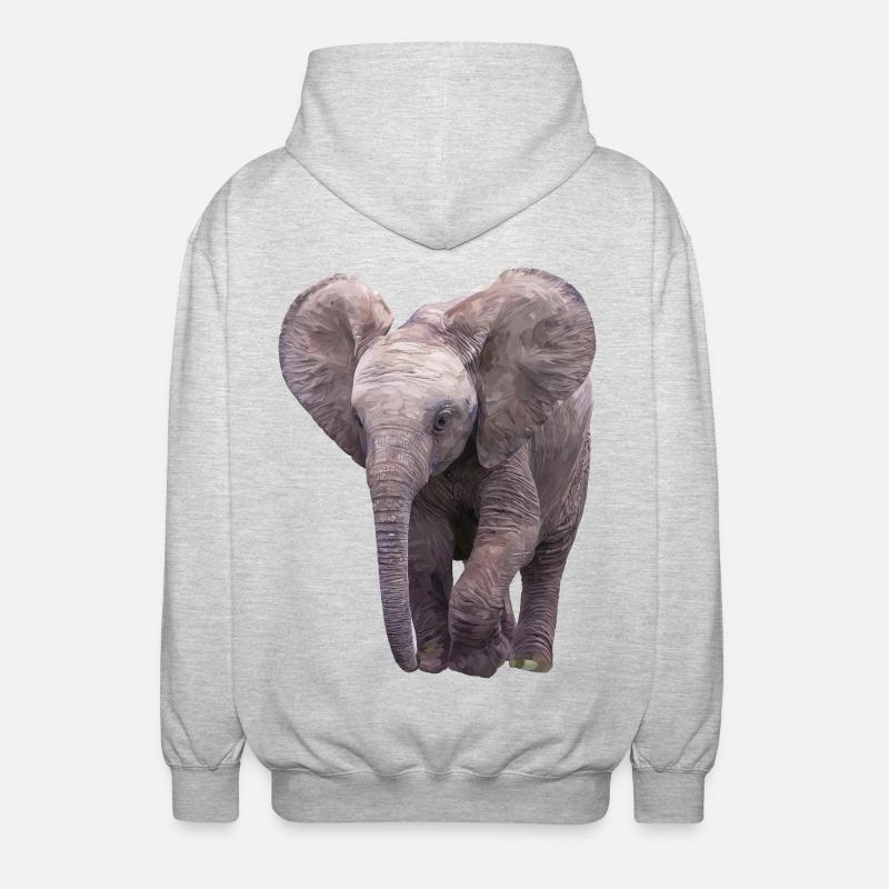 Elefäntchen - Unisex Kapuzenjacke - Hellgrau meliert