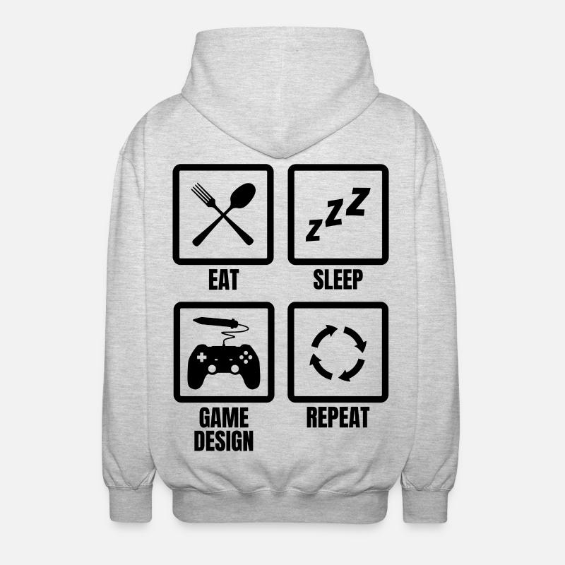 Game Design Routine - Unisex Hooded Jacket - light heather grey