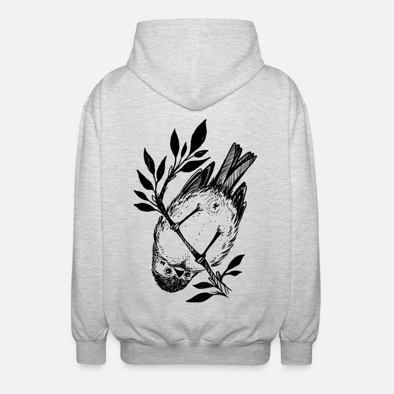 Kleiner frecher Vogel - Unisex Kapuzenjacke - Hellgrau meliert