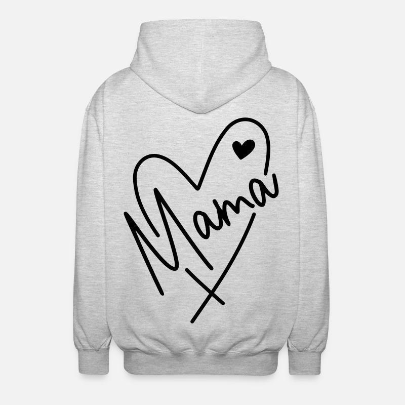 Mama Herz  - Unisex Kapuzenjacke - Hellgrau meliert