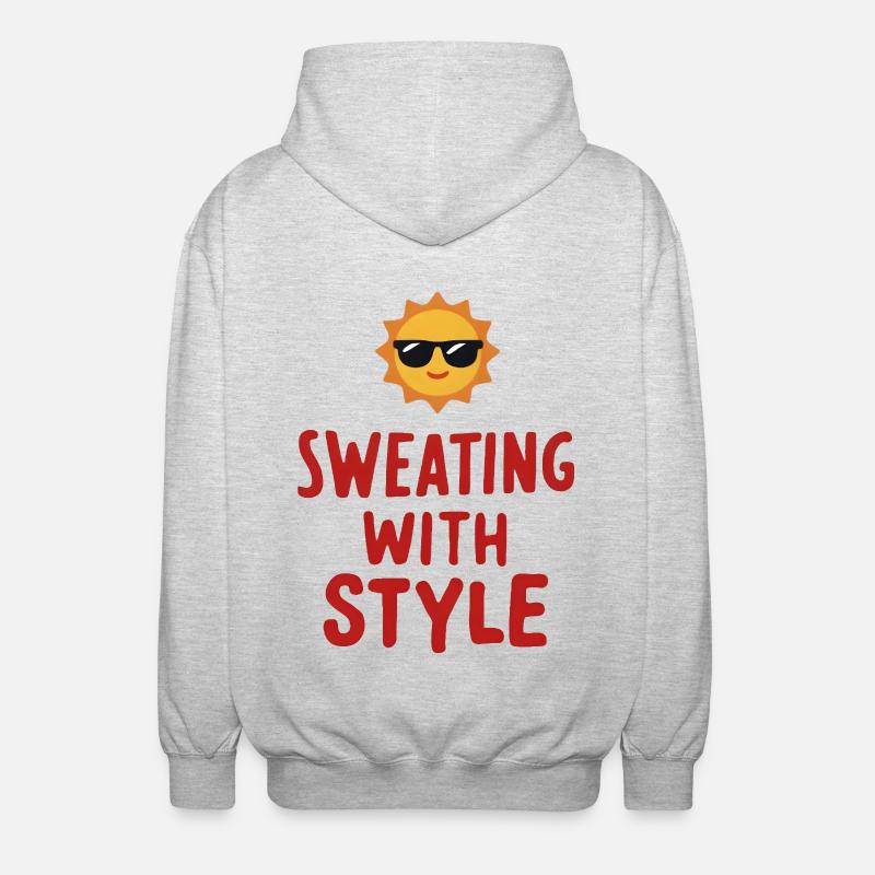 Sweating with Style - Unisex Kapuzenjacke - Hellgrau meliert