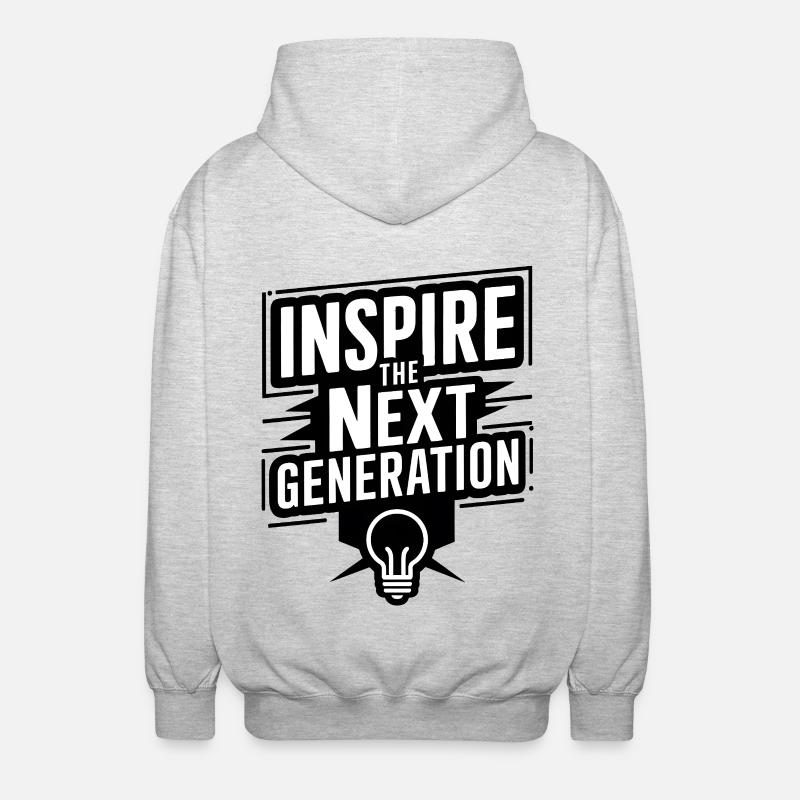 Inspire the Next Generation - Unisex Kapuzenjacke - Hellgrau meliert