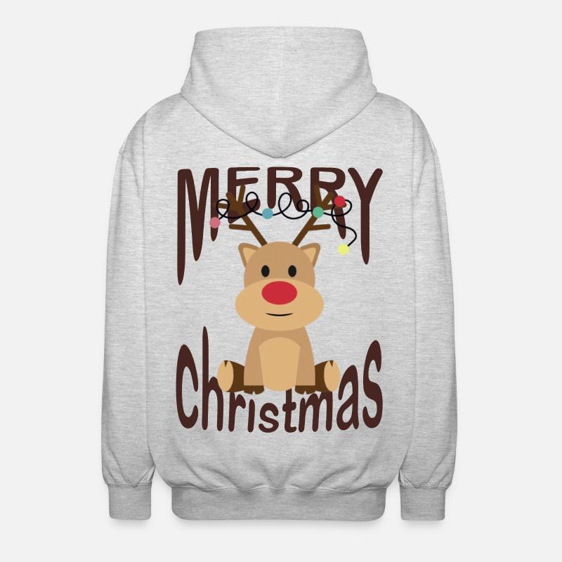 Joyeux Noël Renne - Veste à capuche unisexe - gris clair chiné