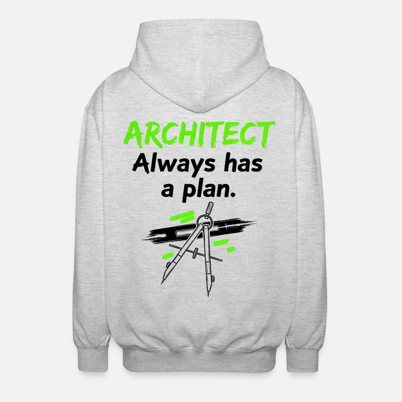 Architecte avec un plan - Veste à capuche unisexe - gris clair chiné