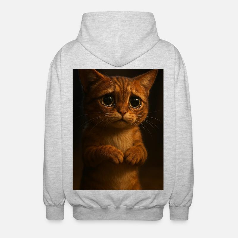 Mignon chaton - Veste à capuche unisexe - gris clair chiné