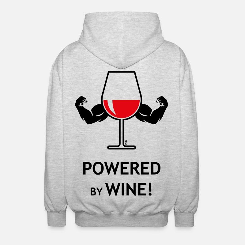 Powered By Wine! - Unisex Hooded Jacket - light heather grey