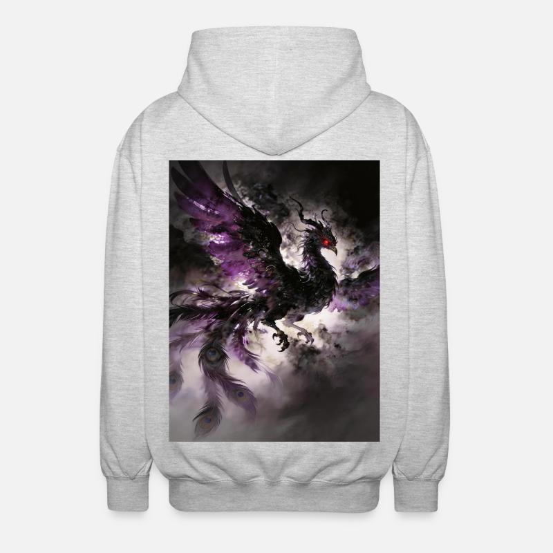 Der dunkle Phönix: Aufstieg der Dunkelheit - Unisex Kapuzenjacke - Hellgrau meliert