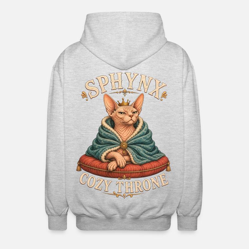 SPHYNX COZY THRONE Katze - Unisex Kapuzenjacke - Hellgrau meliert