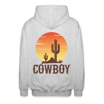 Cow-boy - Veste à capuche unisexe - gris clair chiné - Dos - AI Model Male 185 light (185cm)