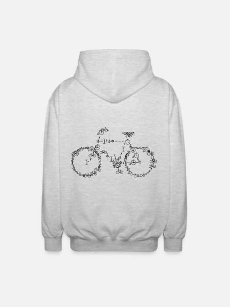 Bicycle wheel accessory wheel for cyclist gift - Unisex Hooded Jacket - light heather grey