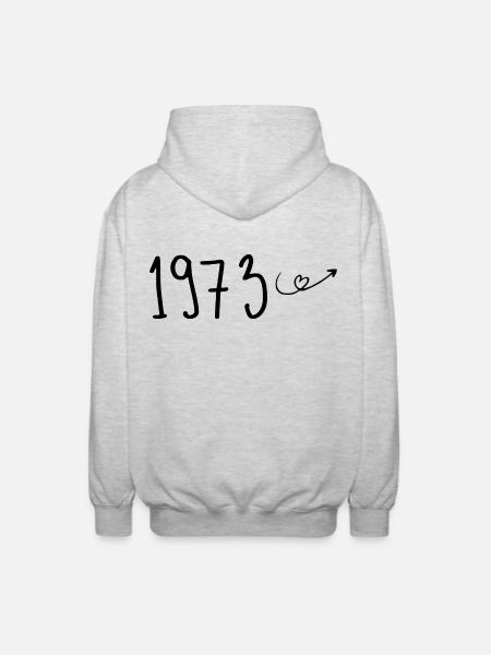 1973 Jubiläum 1973 Retro 1973 - Unisex Kapuzenjacke - Hellgrau meliert