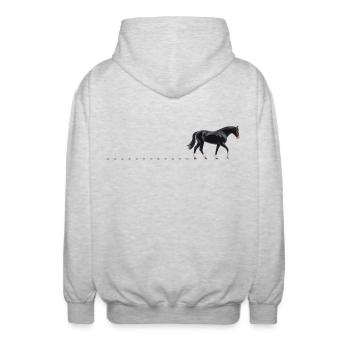 Pferdespuren Reiten Pferd Spuren Pferde Reiter - Unisex Kapuzenjacke - Hellgrau meliert - Hinten - AI Model Male 185 light (185cm)
