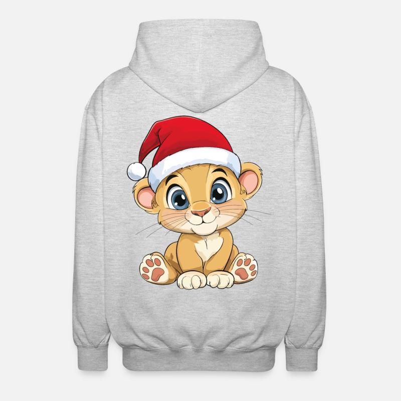 Lion Noël Mignon Noël Noël - Veste à capuche unisexe - gris clair chiné