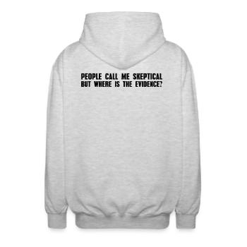 Leute Nennen Mich Skeptisch Debatte Wissenschaft - Unisex Kapuzenjacke - Hellgrau meliert - Hinten - AI Model Male 185 light (185cm)
