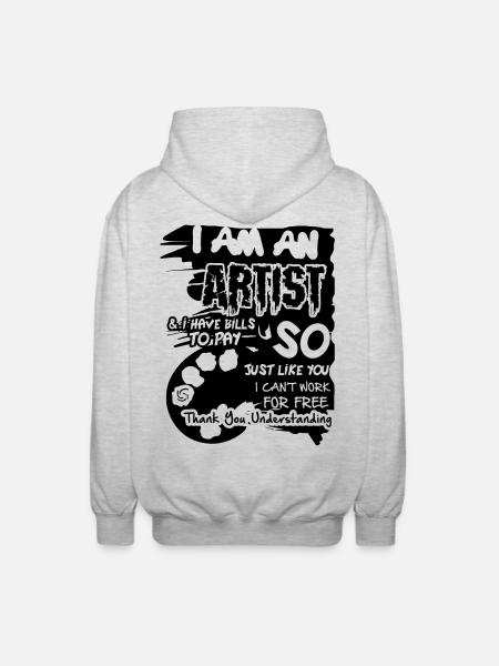 I Am An Artist - Unisex Hooded Jacket - light heather grey